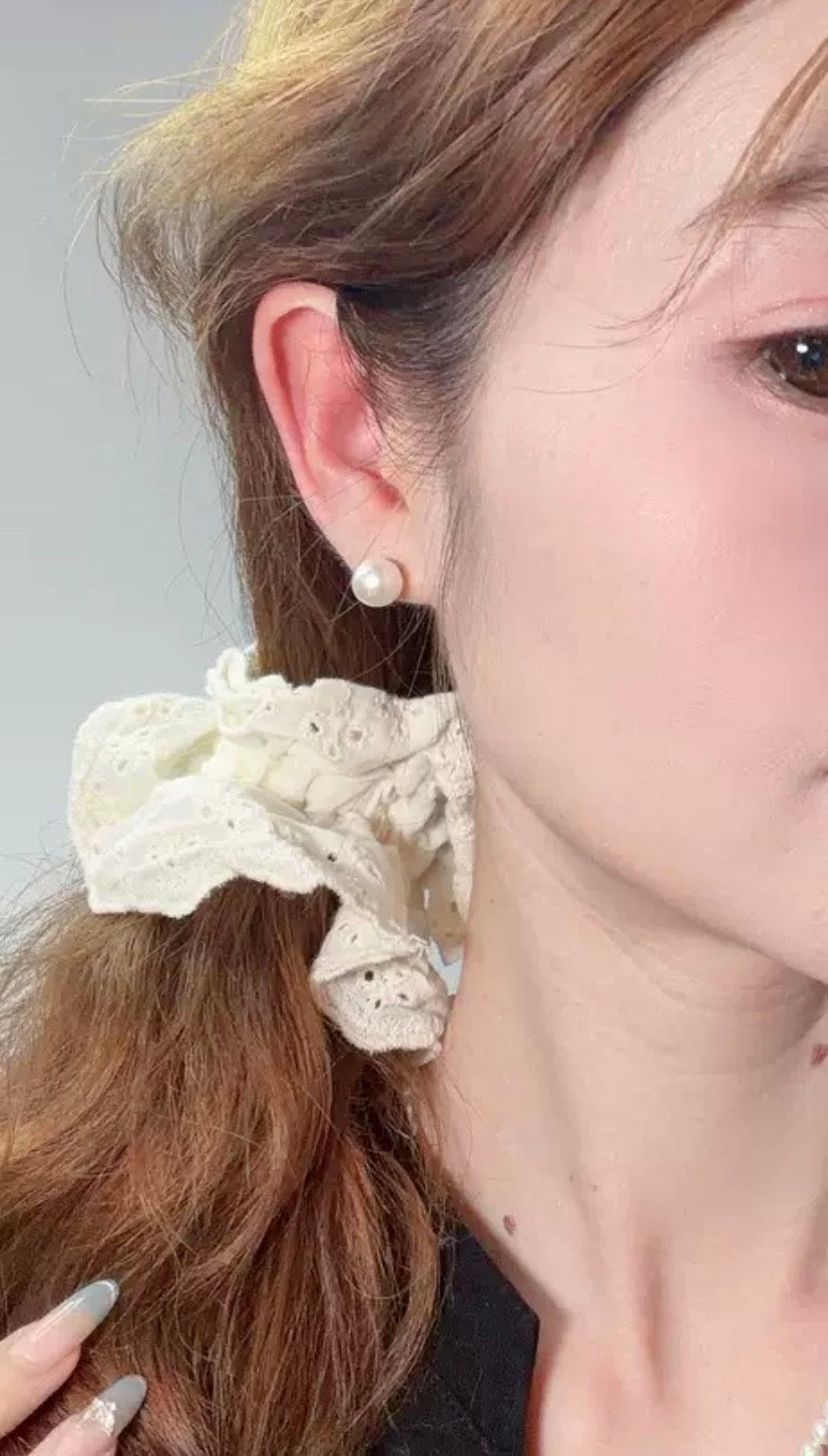 韓系天然淡水珠耳環(偏珠)
