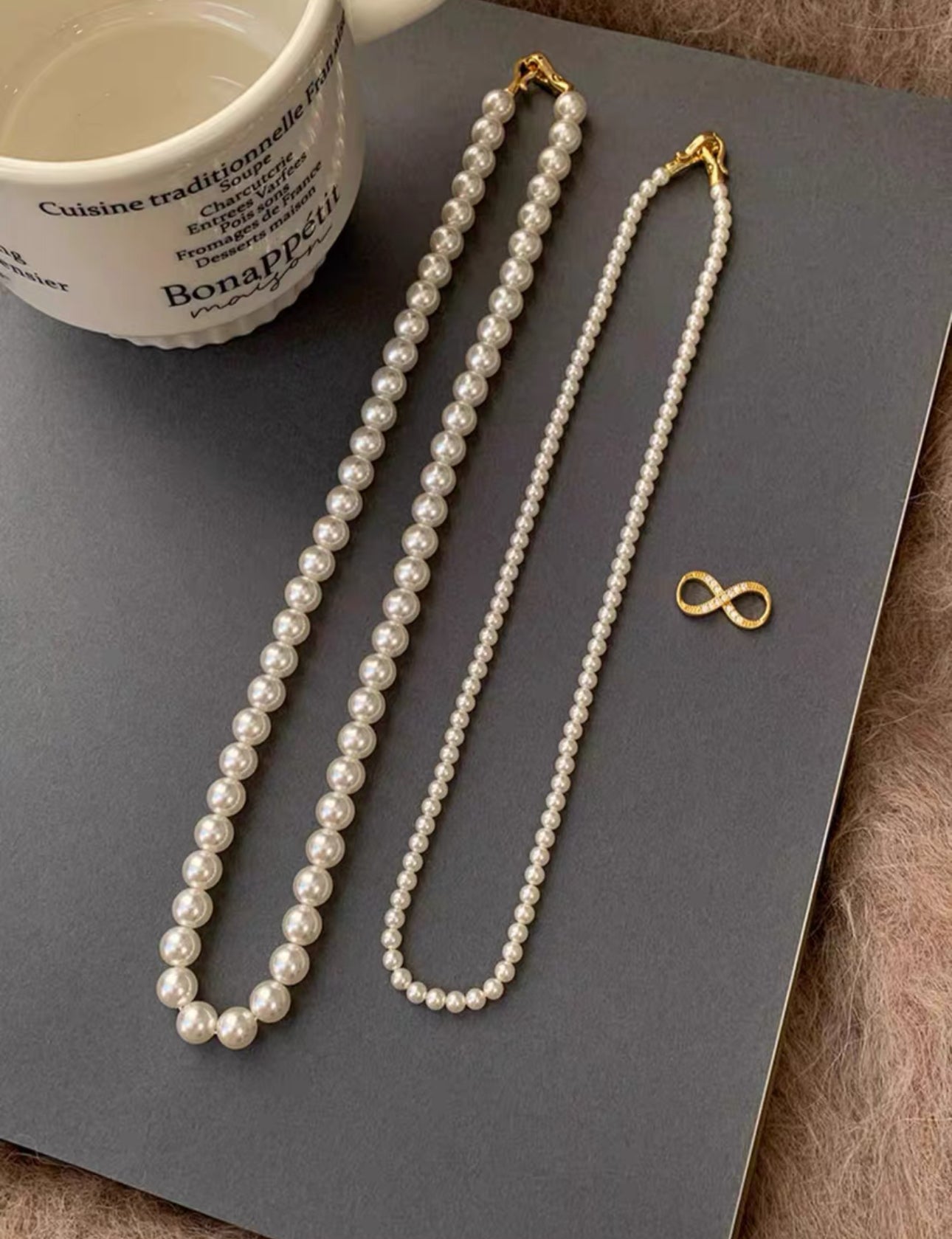 韓系八字扣層層珍珠鏈