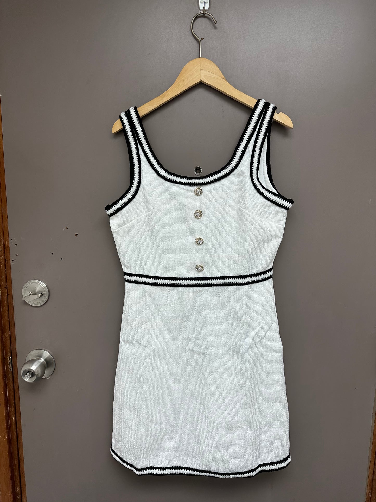 自家系列 閃石撞色小香風織裙