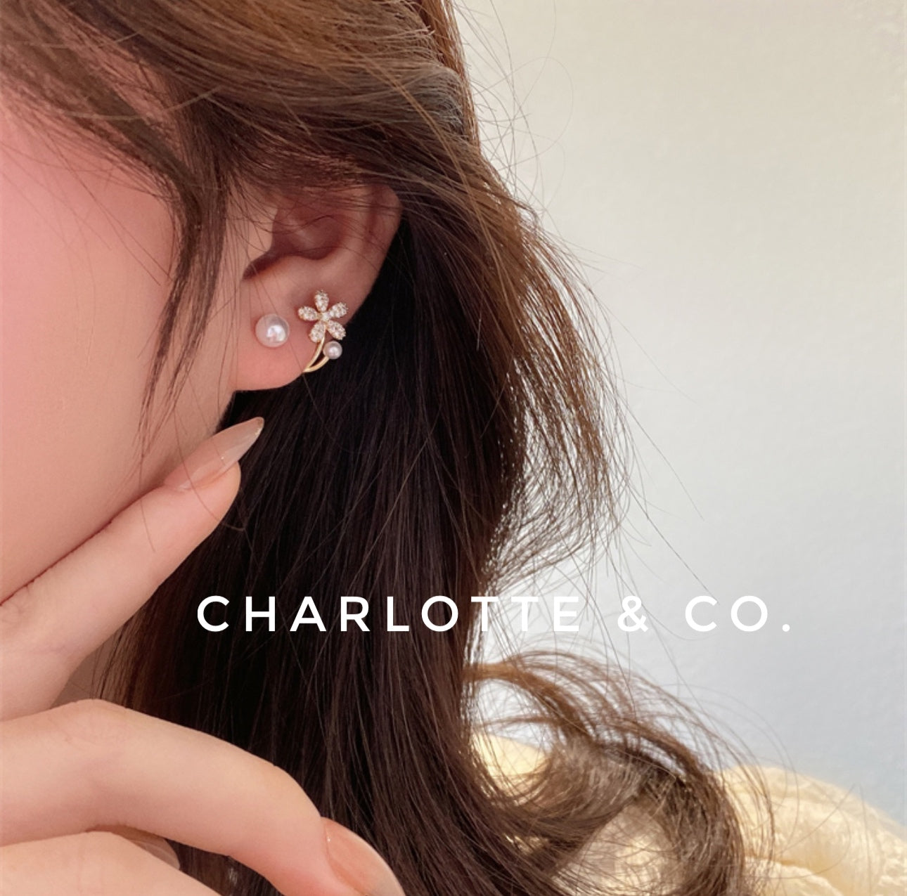 韓系閃石小花珠耳環