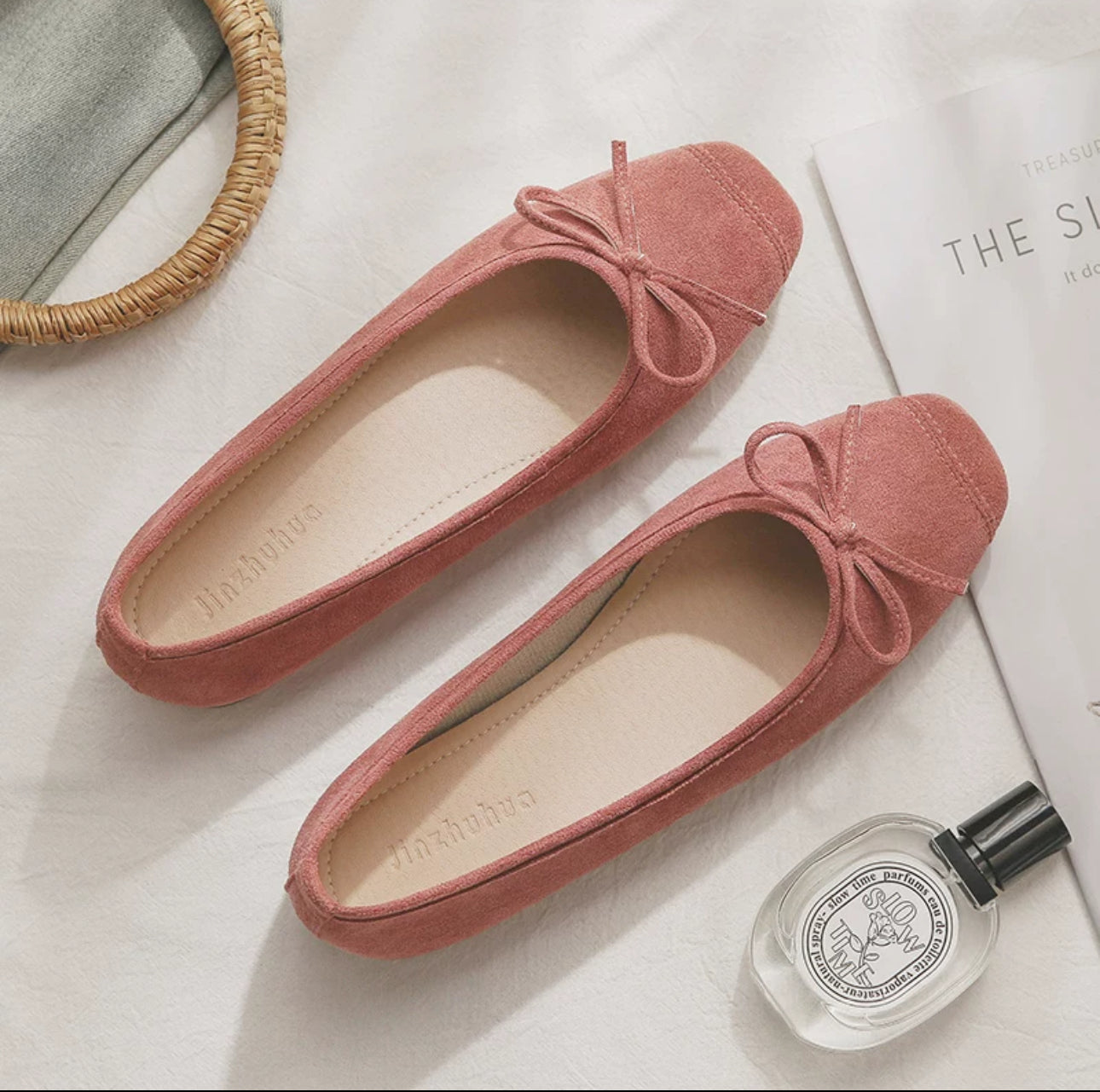 韓系圓頭小結芭蕾平底鞋