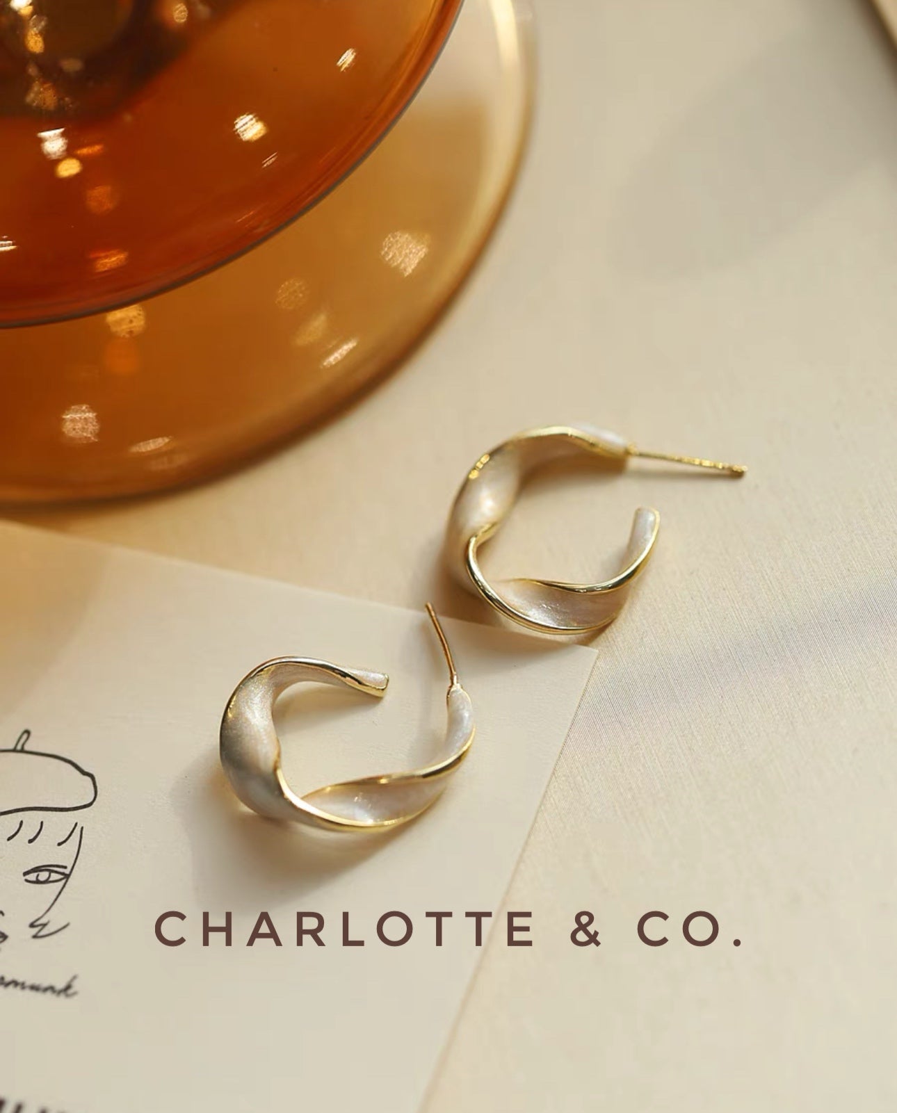 韓系扭紋圈圈耳環