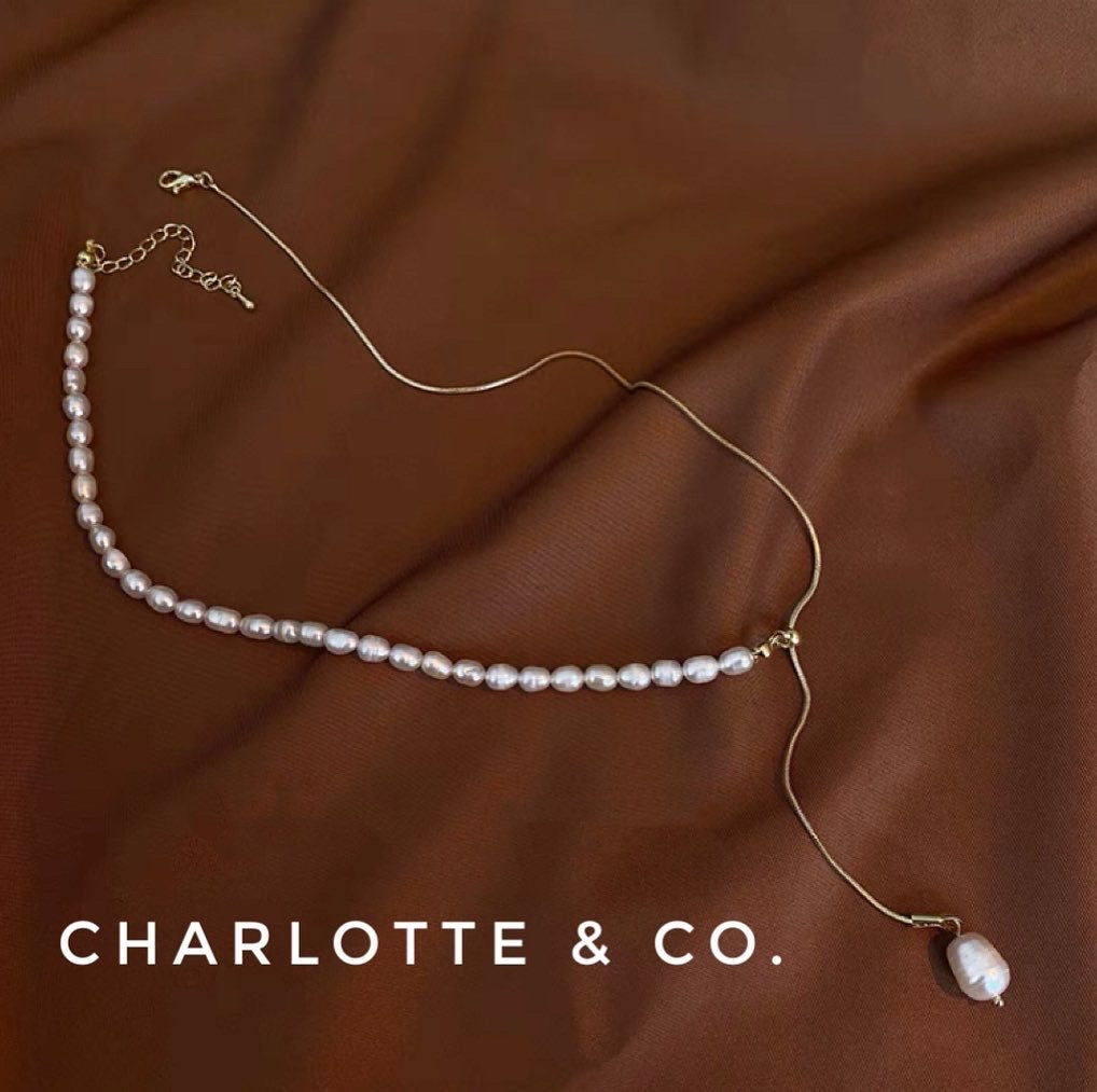 韓系半珠半鏈項鏈