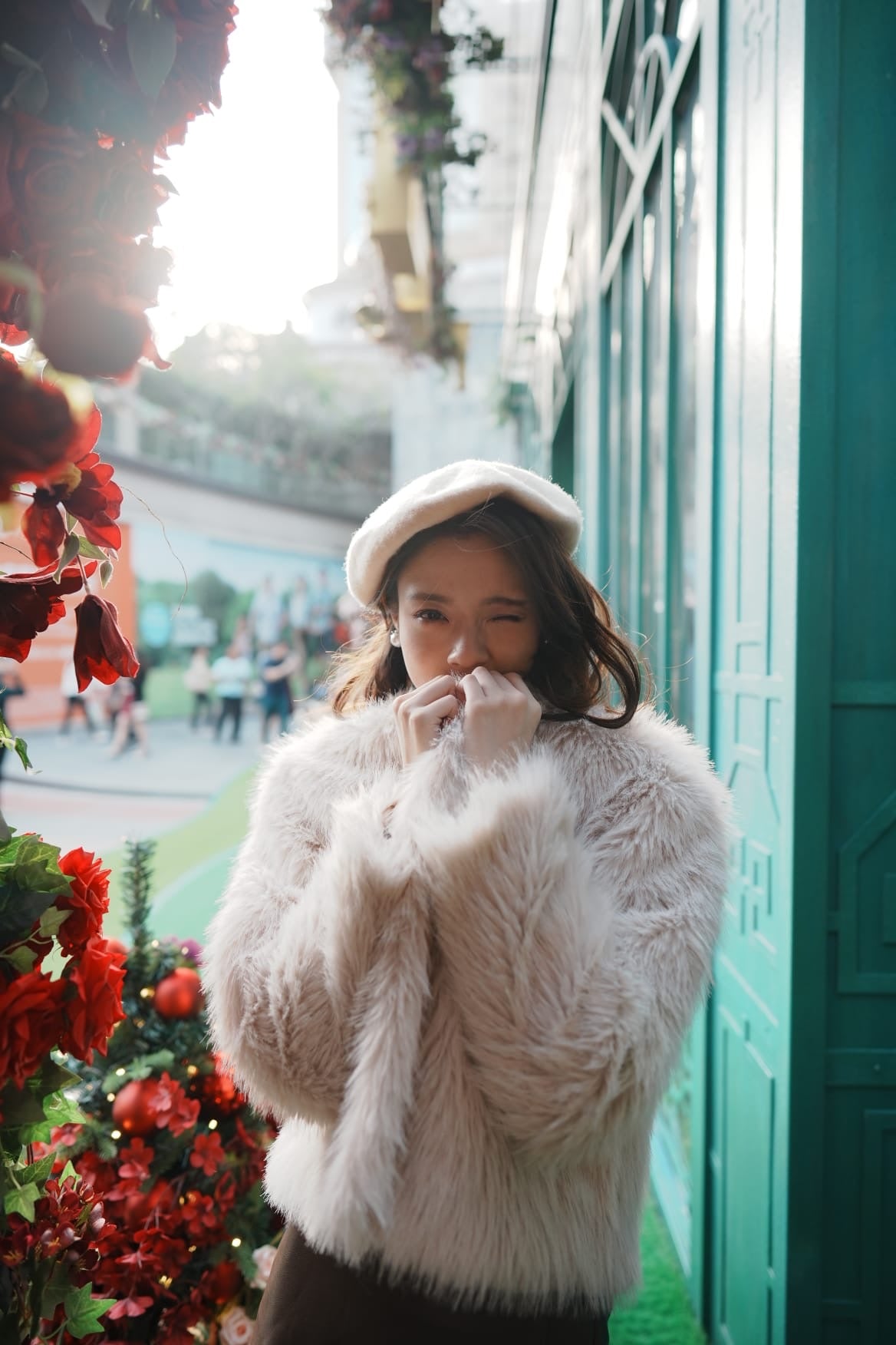 韓系純色高領細針織上衣/毛毛褸/皮裙