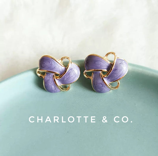 韓系如意花滴油耳環