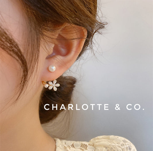 韓系閃石小花珠耳環