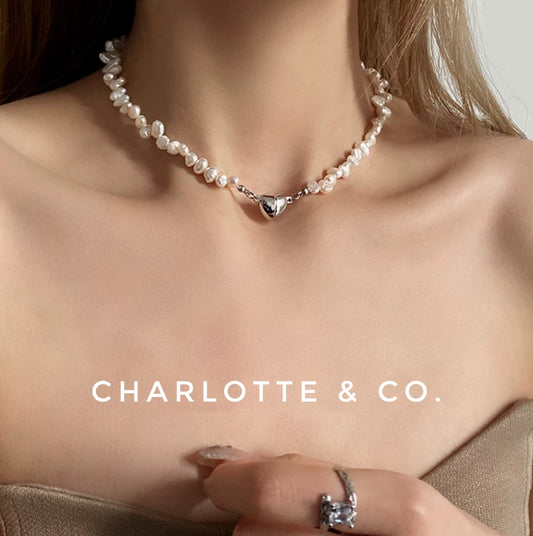 韓系天然淡水珠心扣短項鏈