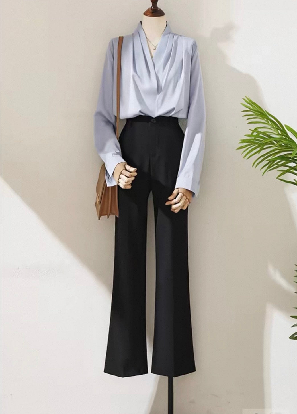 韓系高腰喇叭西褲