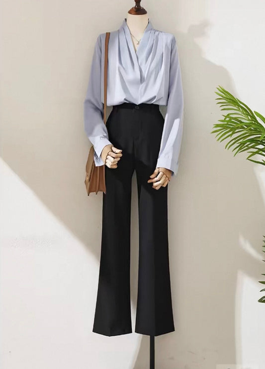 韓系高腰喇叭西褲