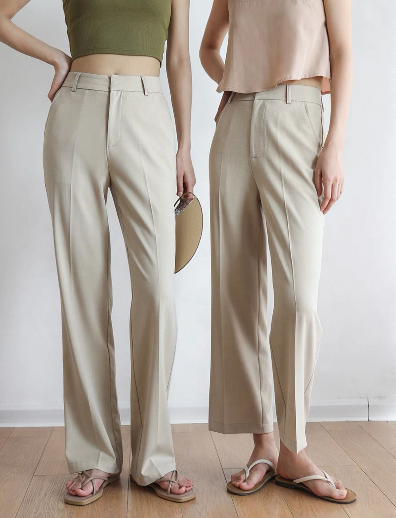 韓系高腰直腳西褲/九分褲