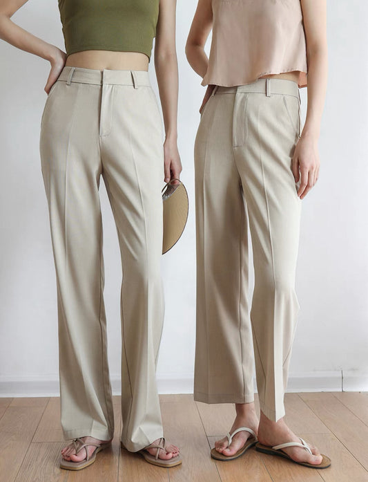 韓系高腰直腳西褲/九分褲