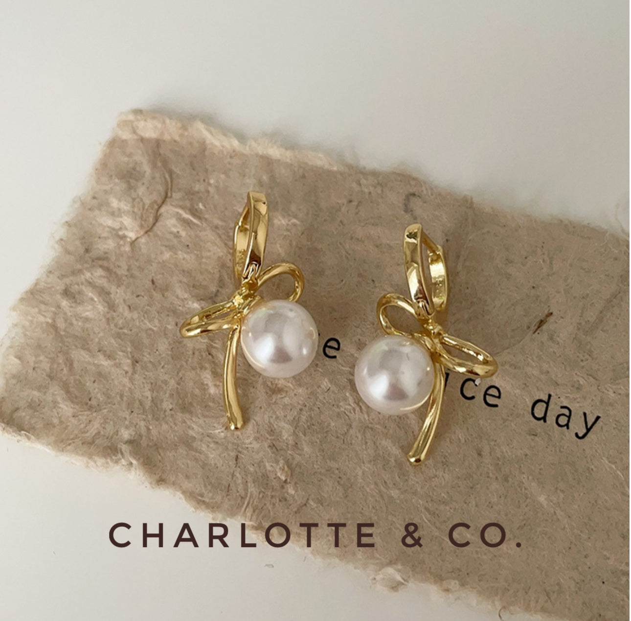 韓系芭蕾蝴結吊珠耳環