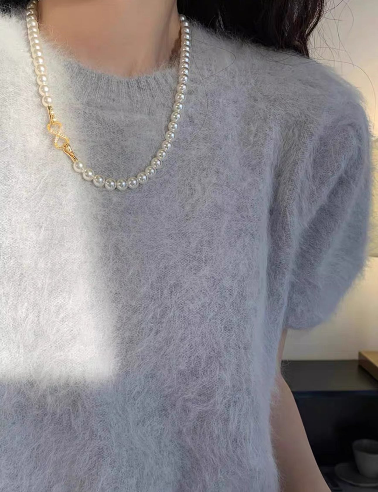 韓系八字扣層層珍珠鏈