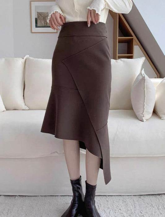 韓系不規則邊緊身裙