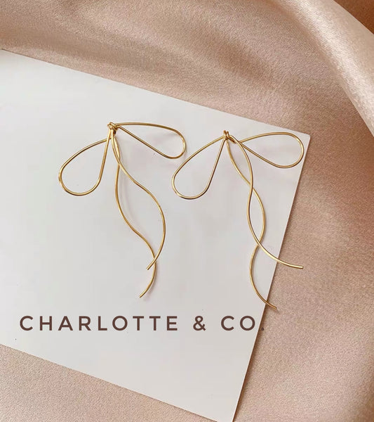 韓系蝴蝶結耳環