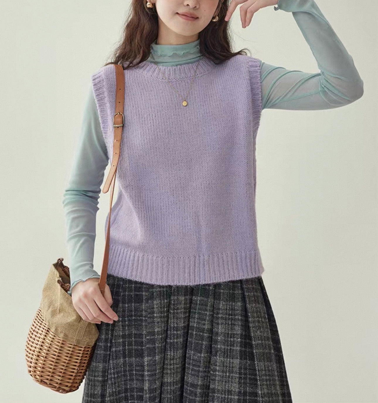 韓系糖果色針織背心