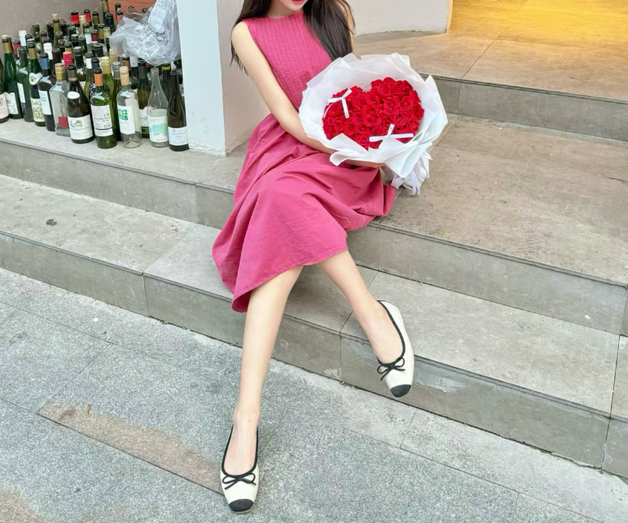 韓系圓頭小結芭蕾平底鞋