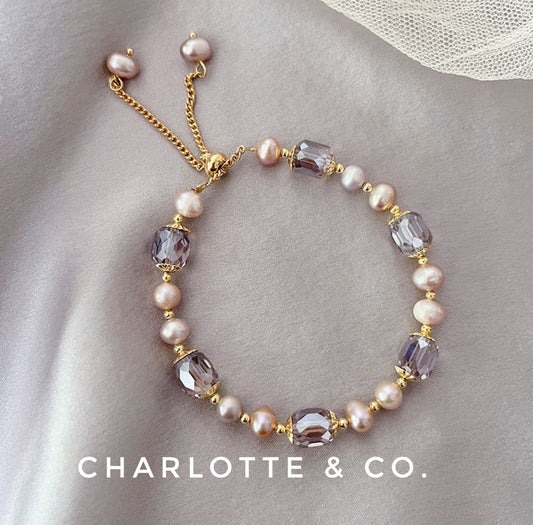 韓系天然淡水珍珠水晶手鏈