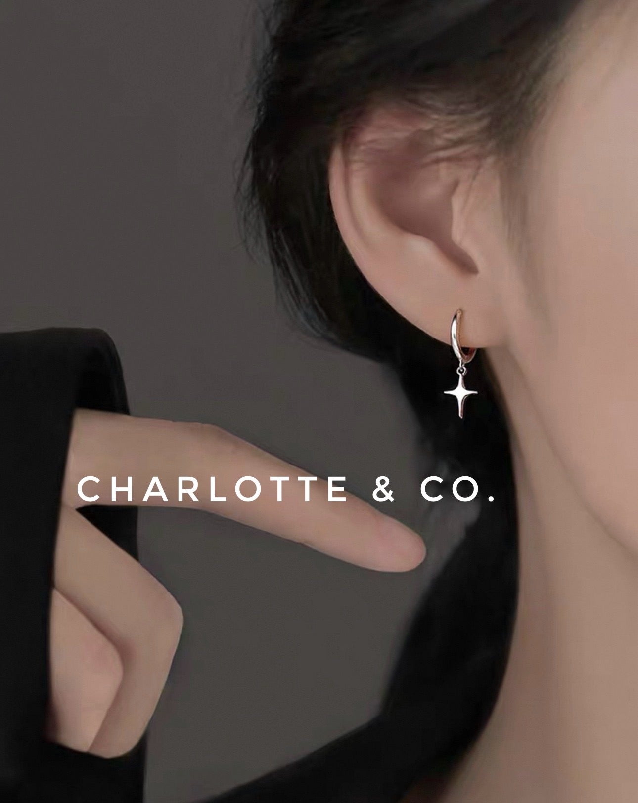 韓系小圈吊閃光耳環