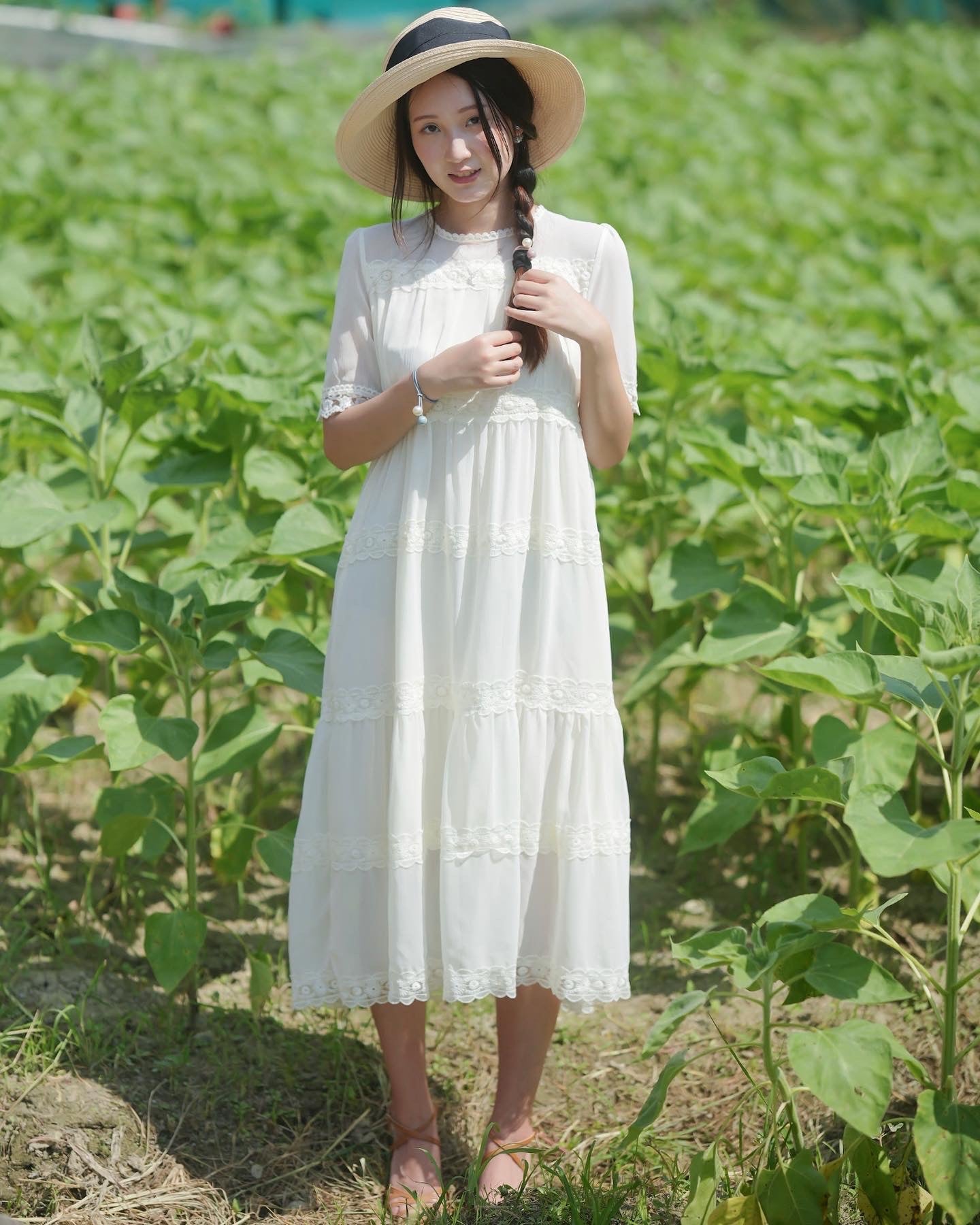 韓系花邊拼雪紡連身裙 The Lace And Chiffon Dress
