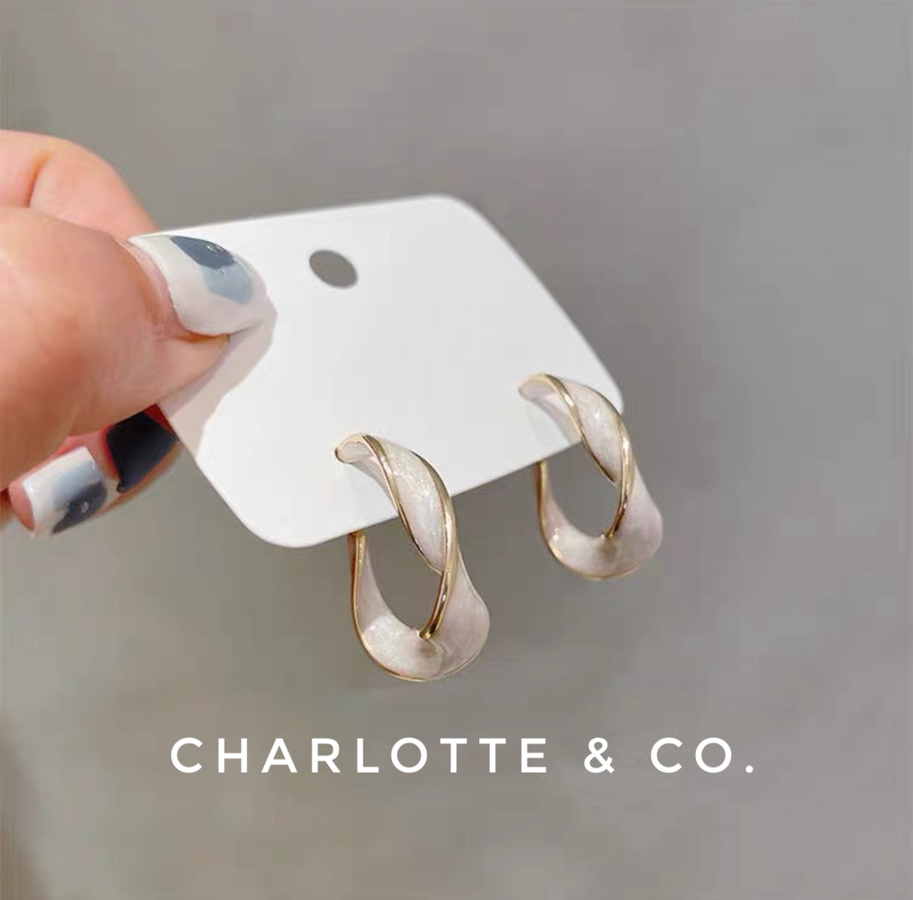 韓系扭紋圈圈耳環