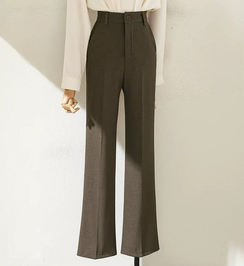 韓系高腰喇叭西褲