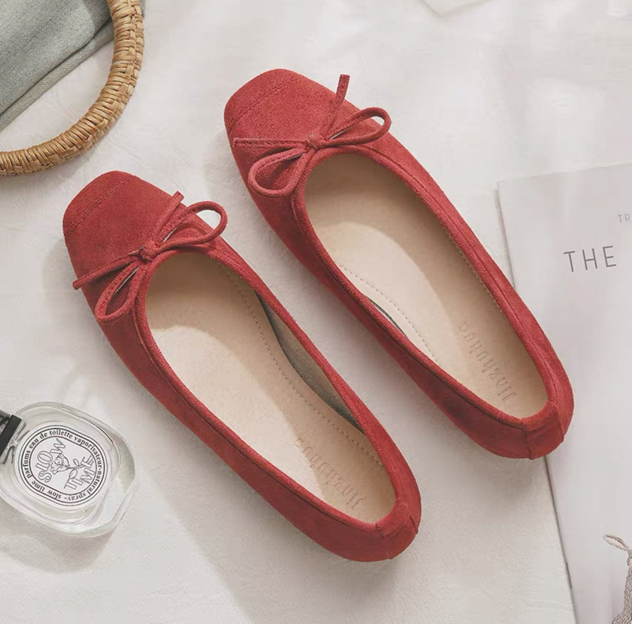 韓系圓頭小結芭蕾平底鞋