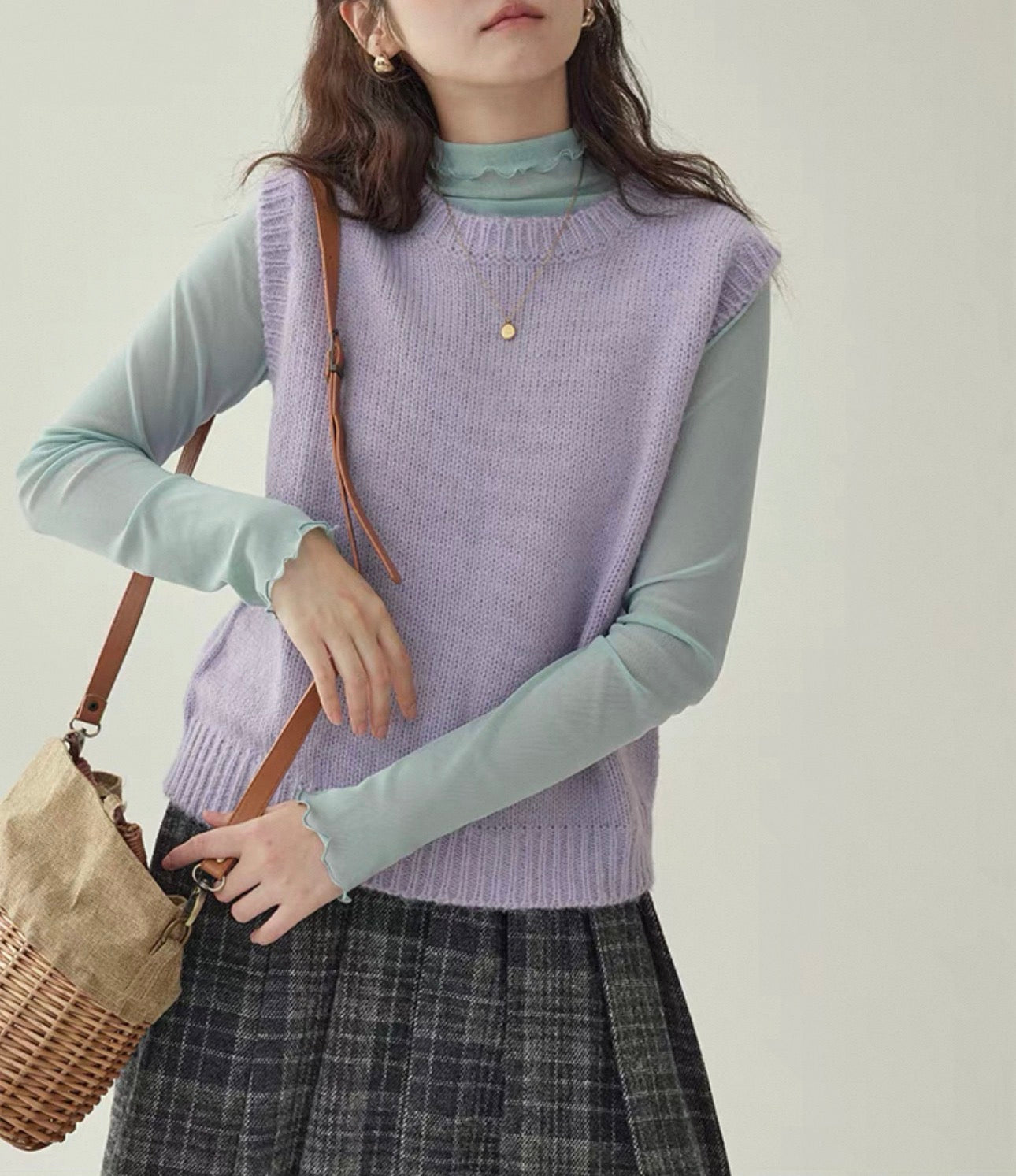 韓系糖果色針織背心