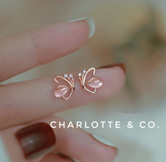 韓系蝶與花耳環