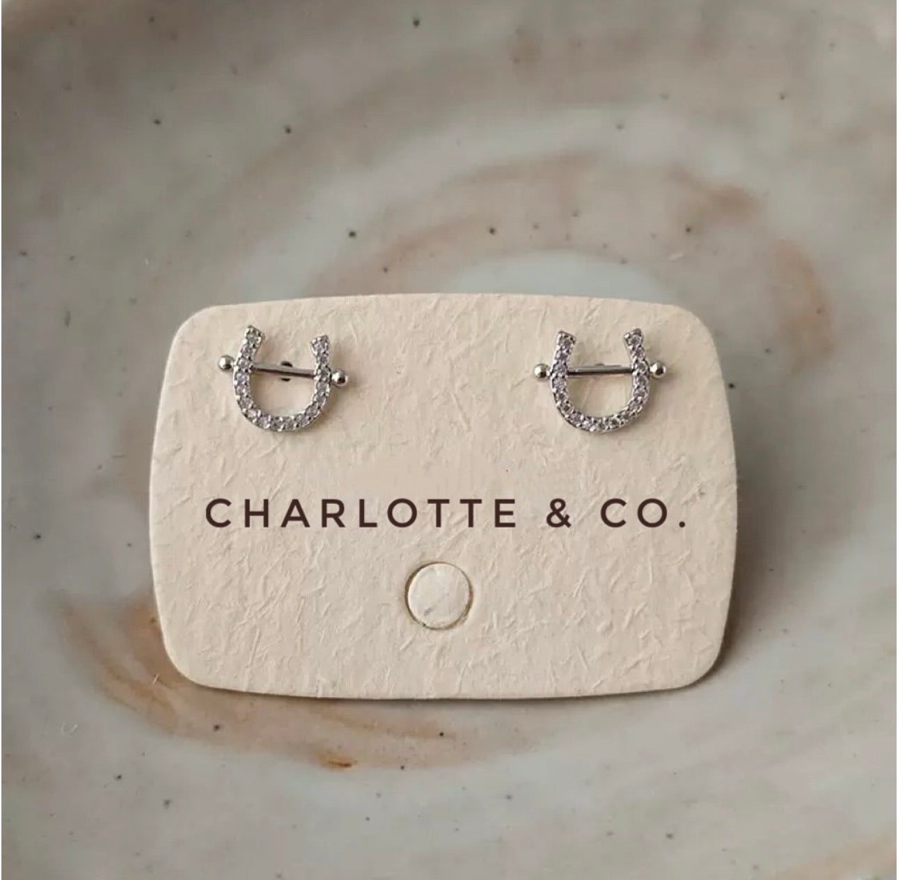 韓系馬蹄閃石耳環