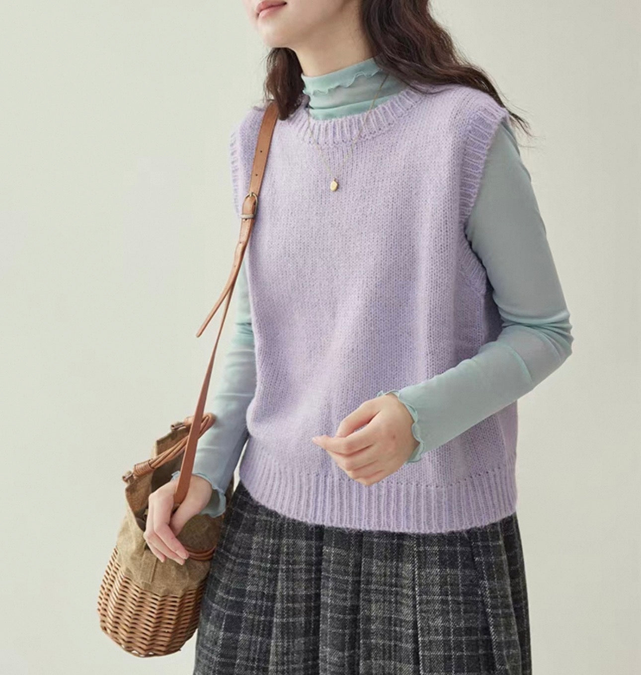 韓系糖果色針織背心