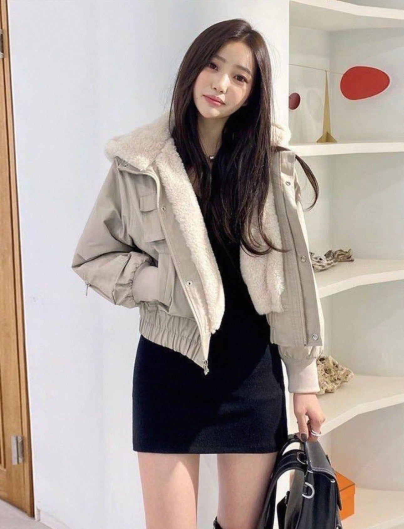 韓系拉鏈連帽短外套