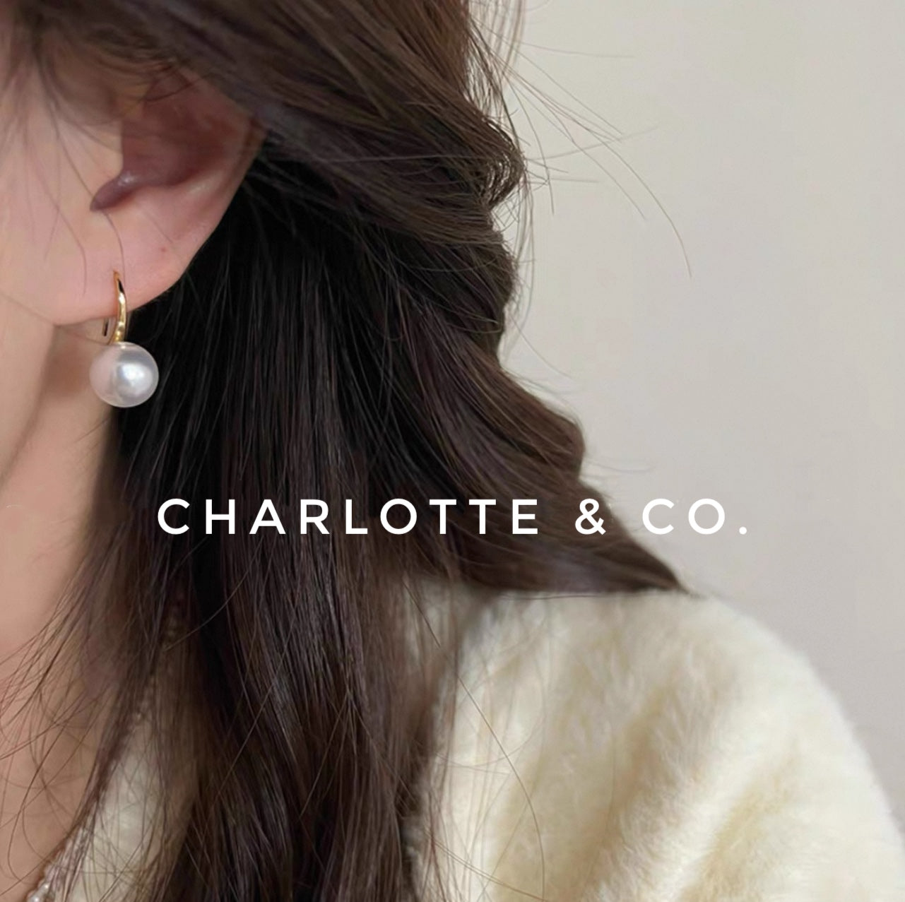 韓系C勾吊珠耳環