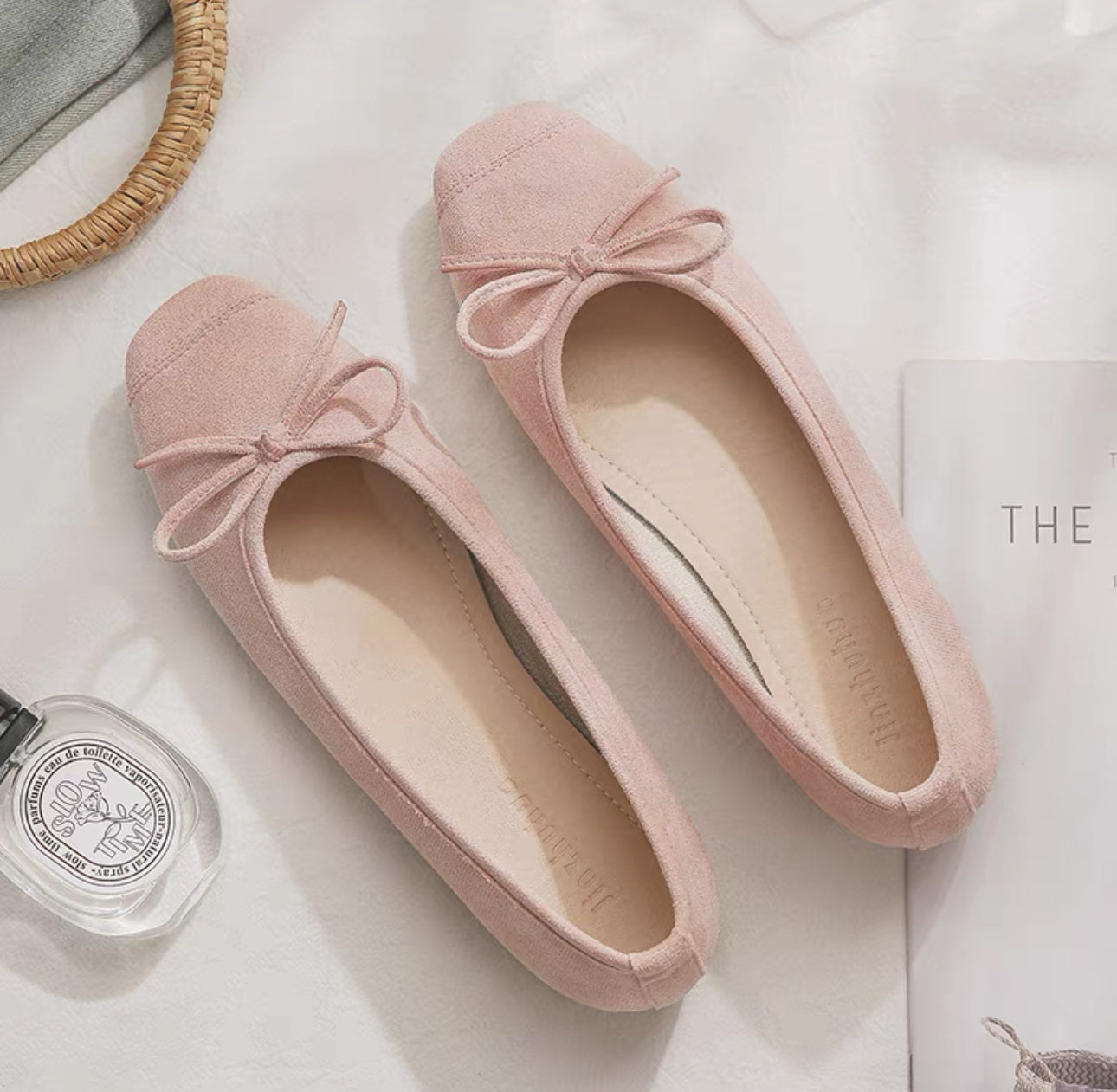 韓系圓頭小結芭蕾平底鞋