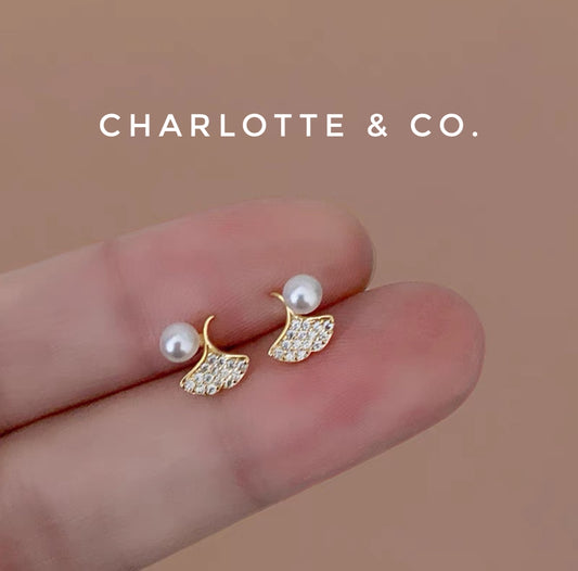 韓系銀杏珠耳環