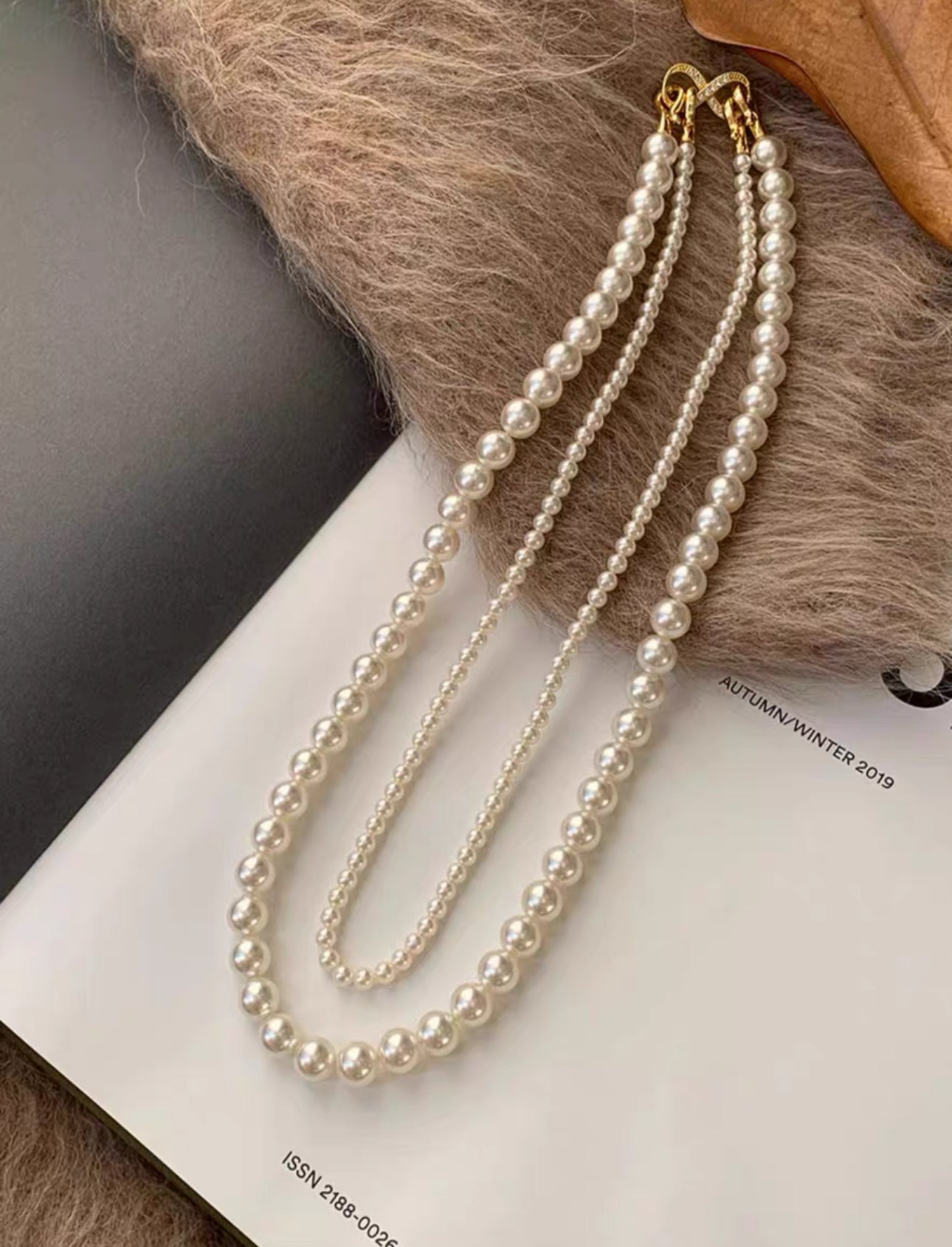 韓系八字扣層層珍珠鏈