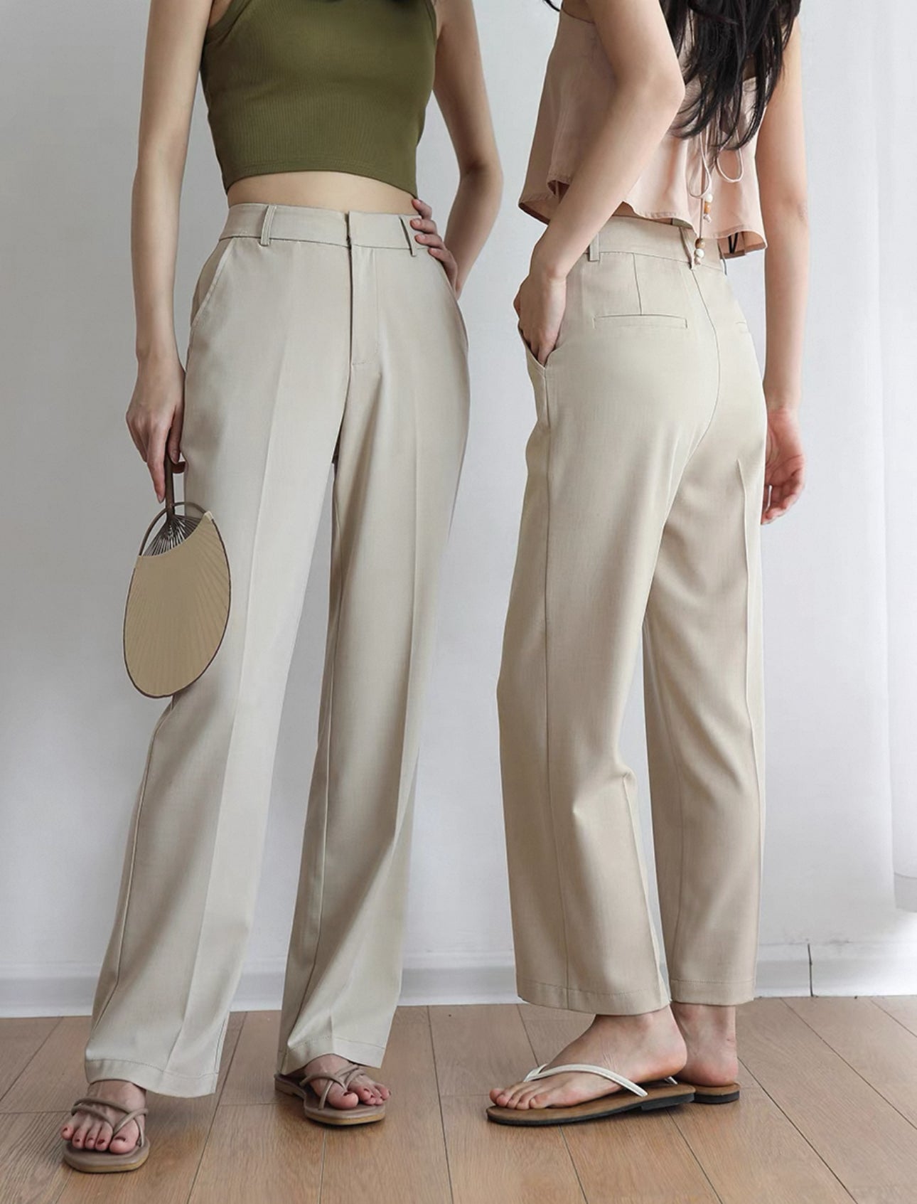 韓系高腰直腳西褲/九分褲