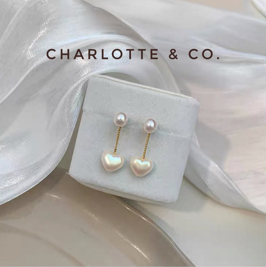 韓系小吊心耳環