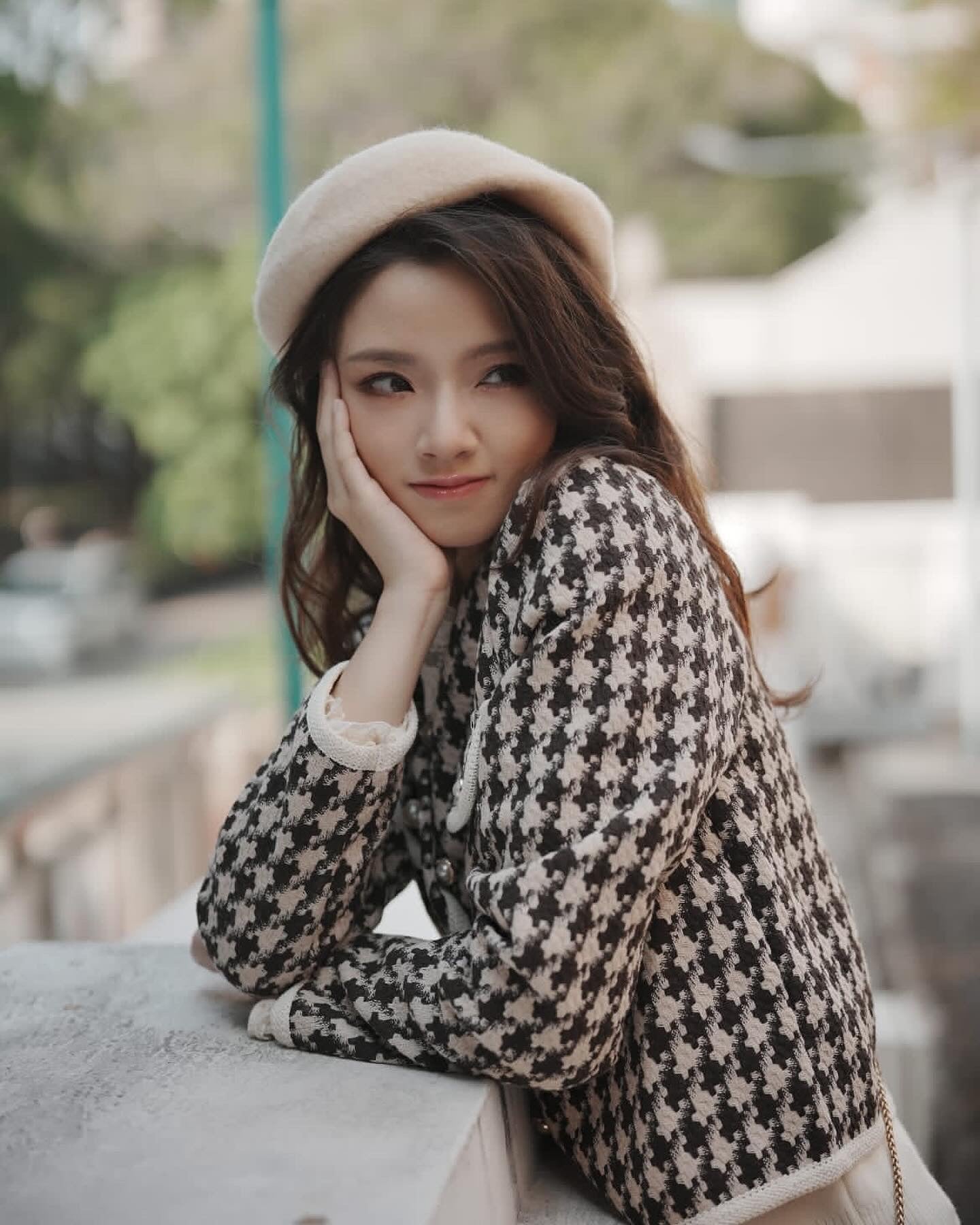 韓系千鳥格小香風外套