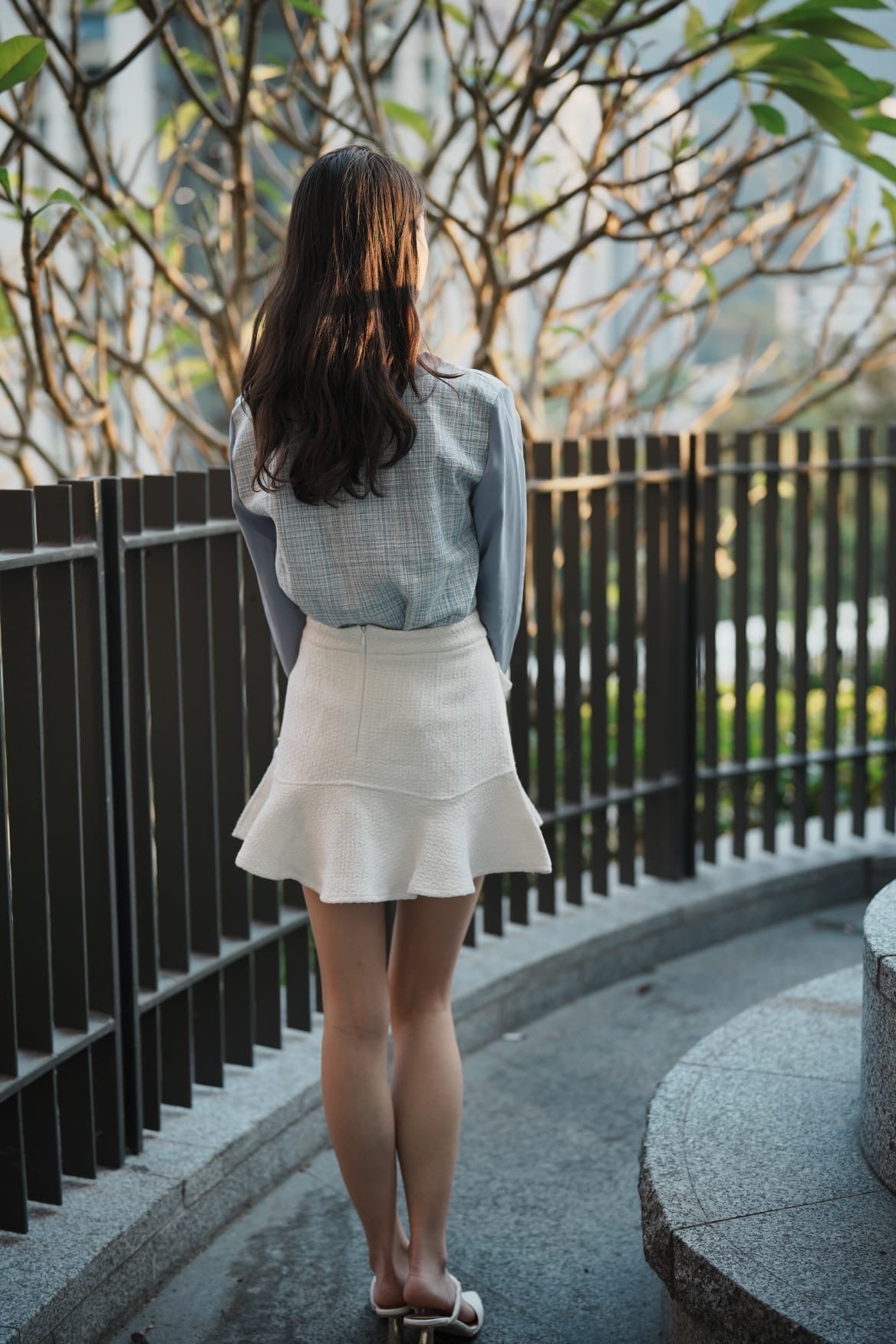 韓系V領扣子小香風上衣