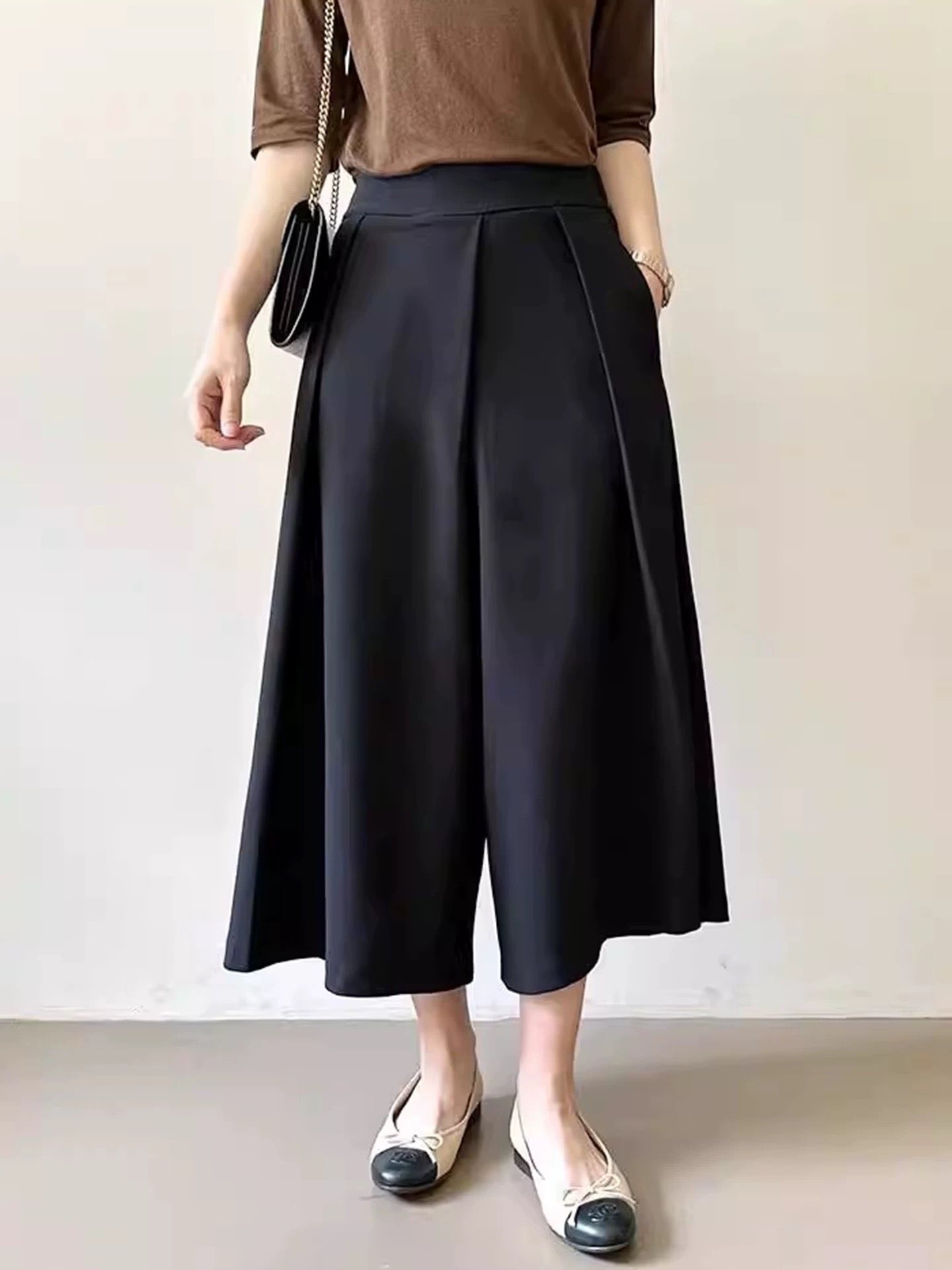韓系寬腳裙褲