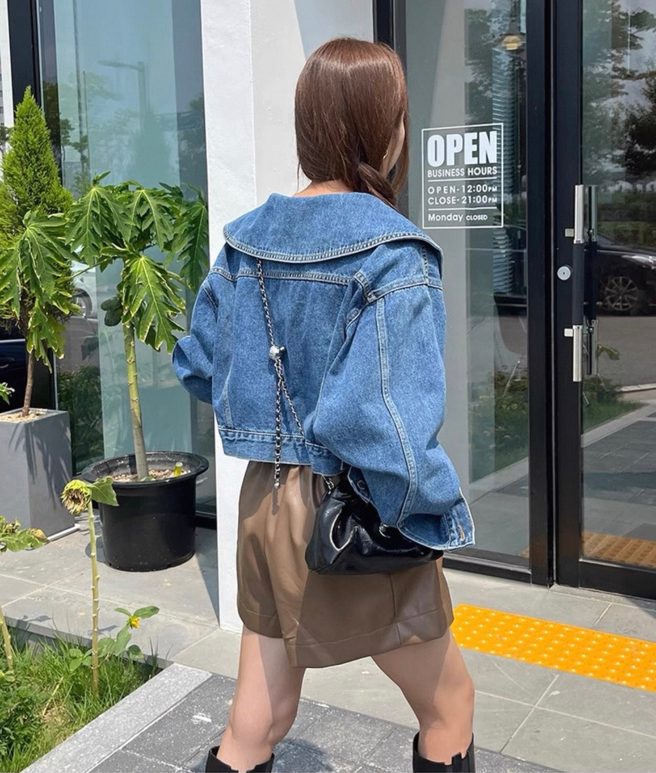 韓系娃娃領牛仔褸