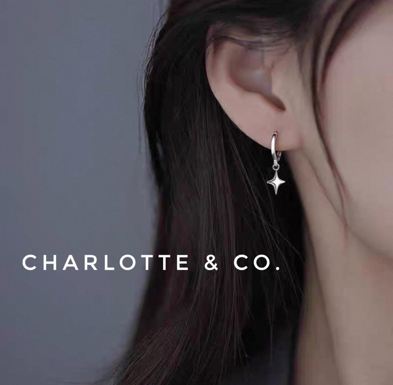 韓系小圈吊閃光耳環