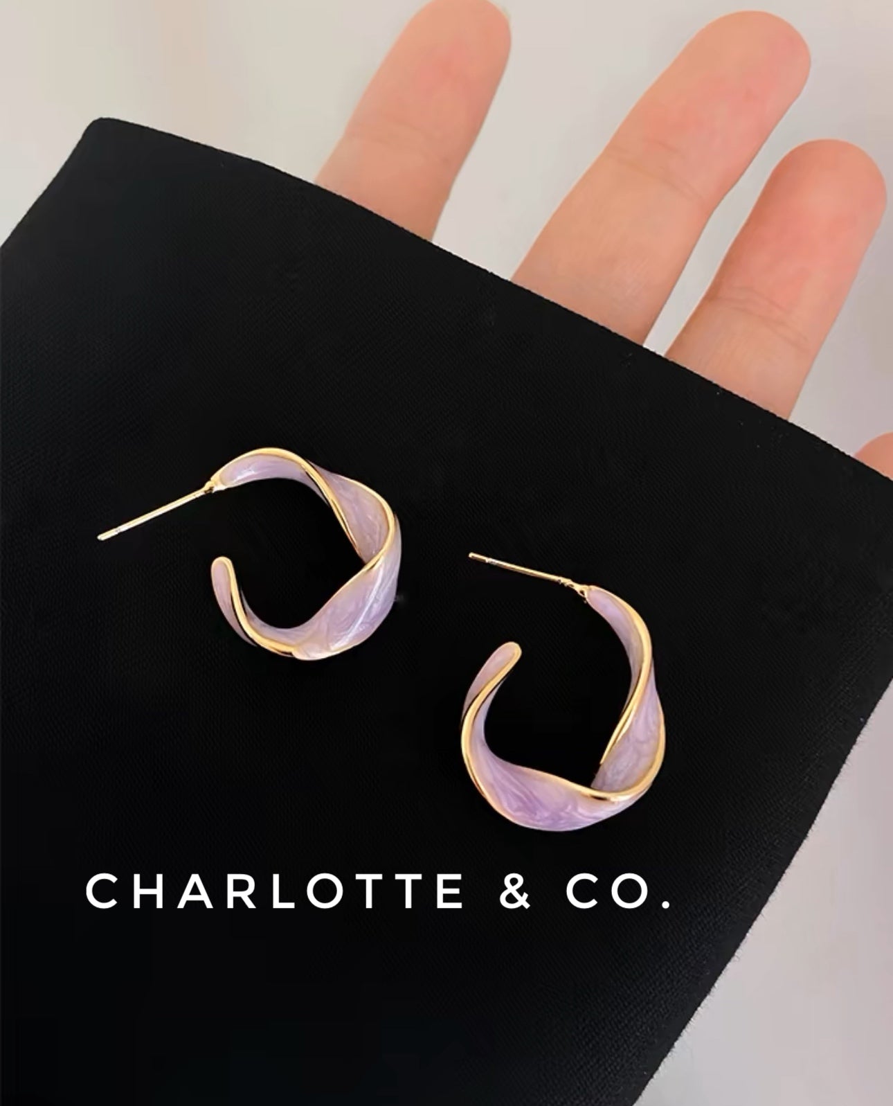 韓系扭紋圈圈耳環