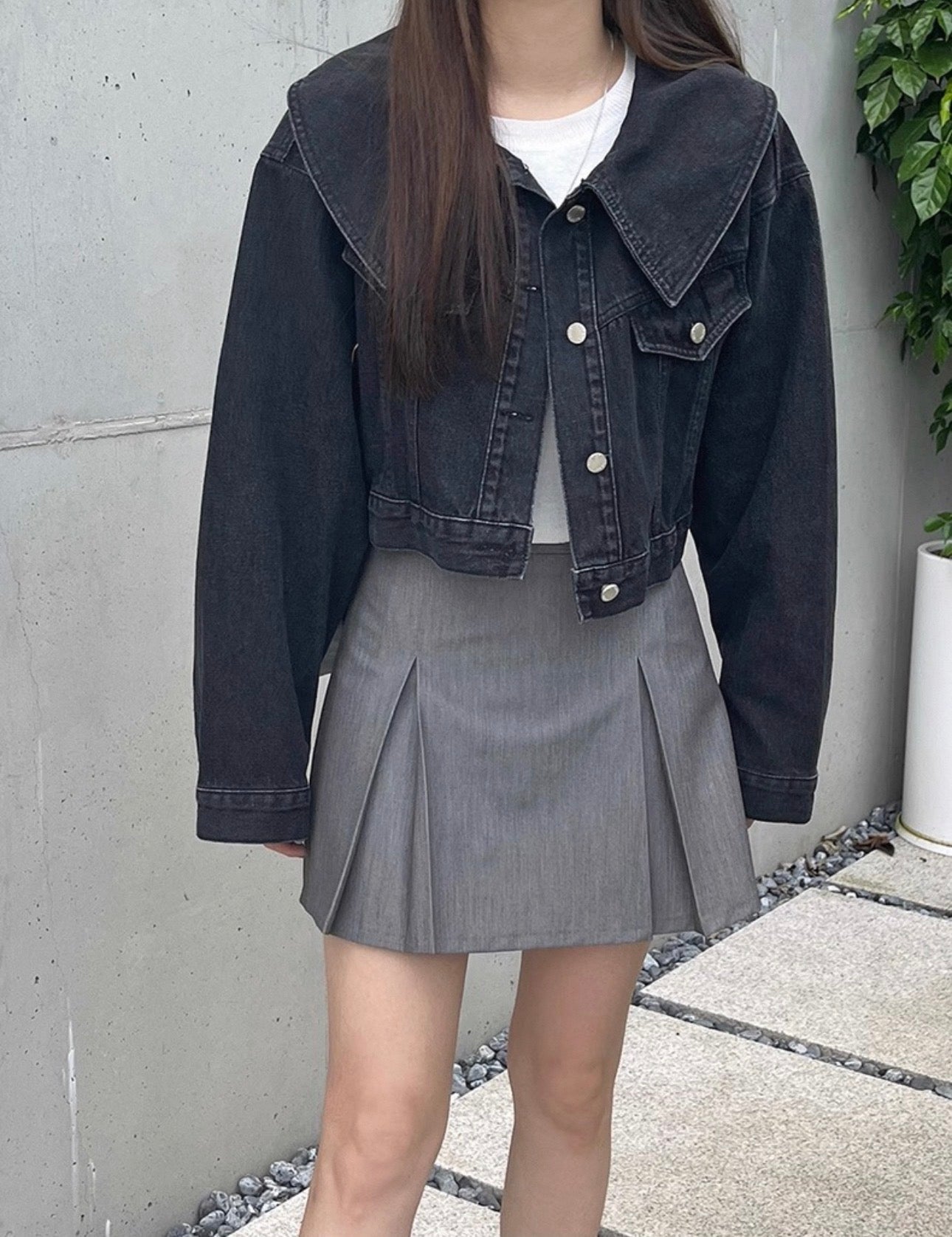 韓系娃娃領牛仔褸