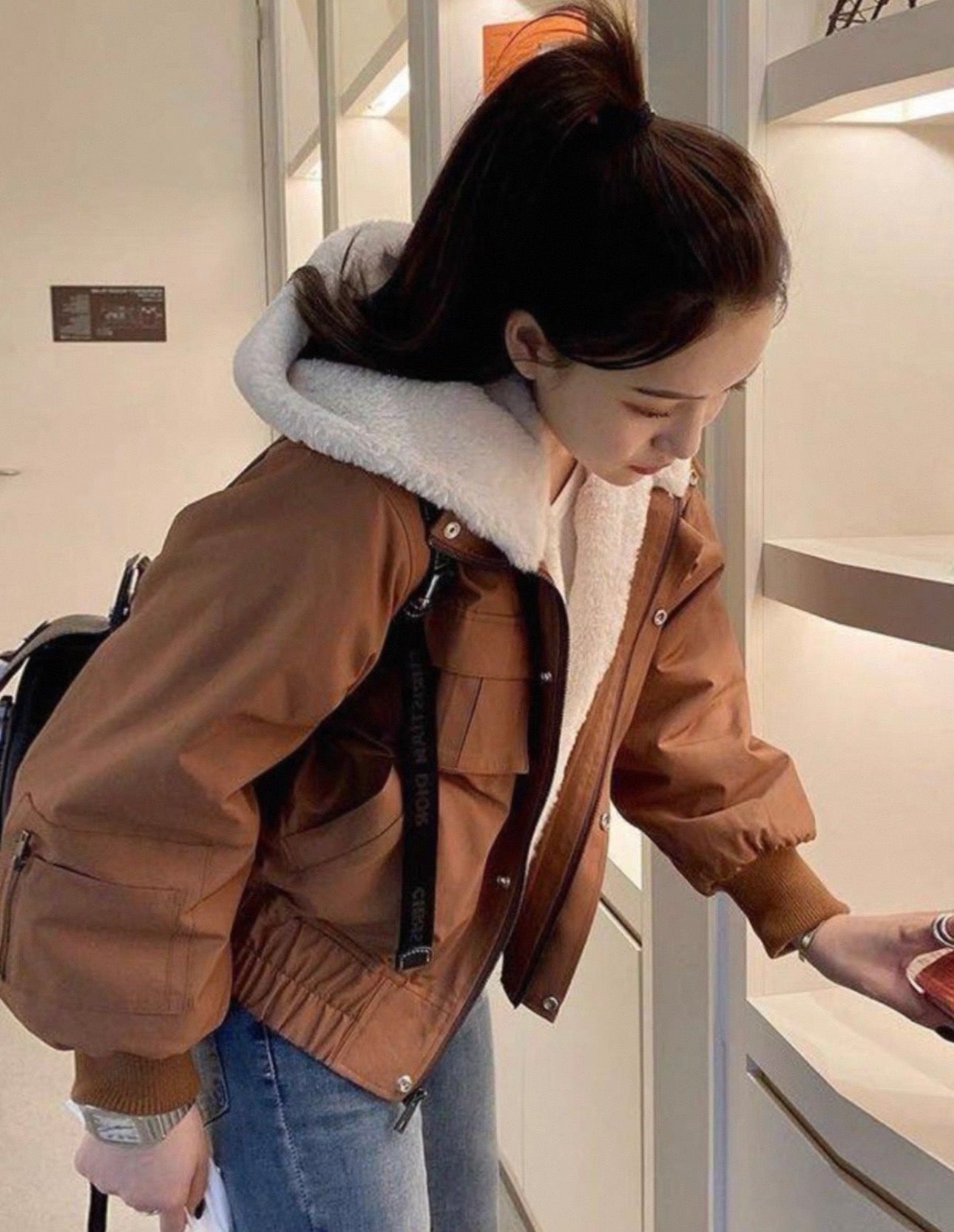 韓系拉鏈連帽短外套