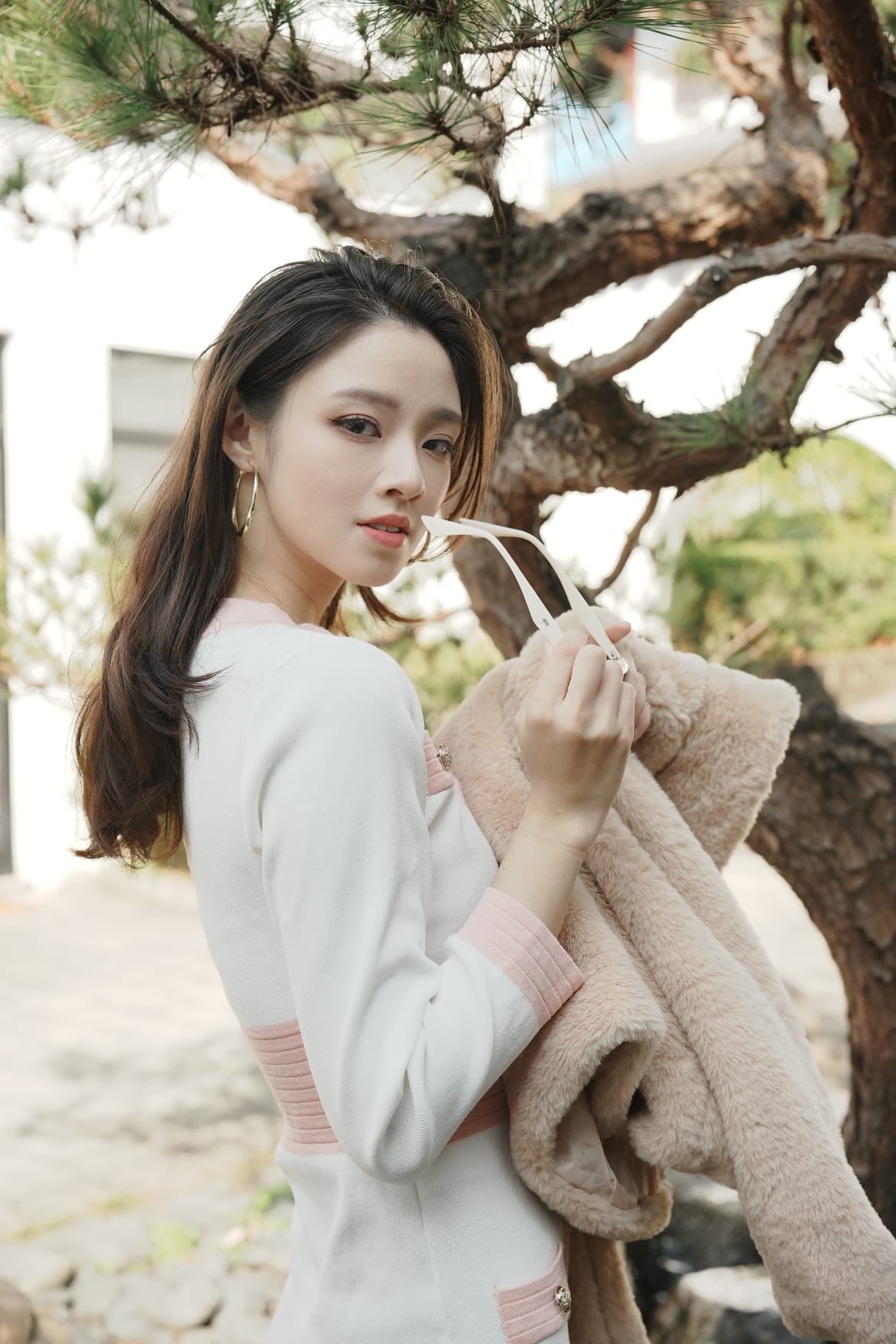 韓系撞色小香風針織裙