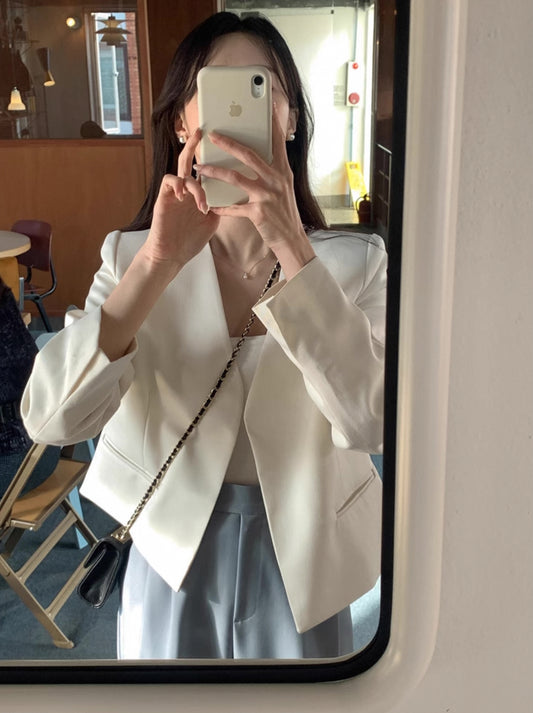 韓系圓領西裝外套