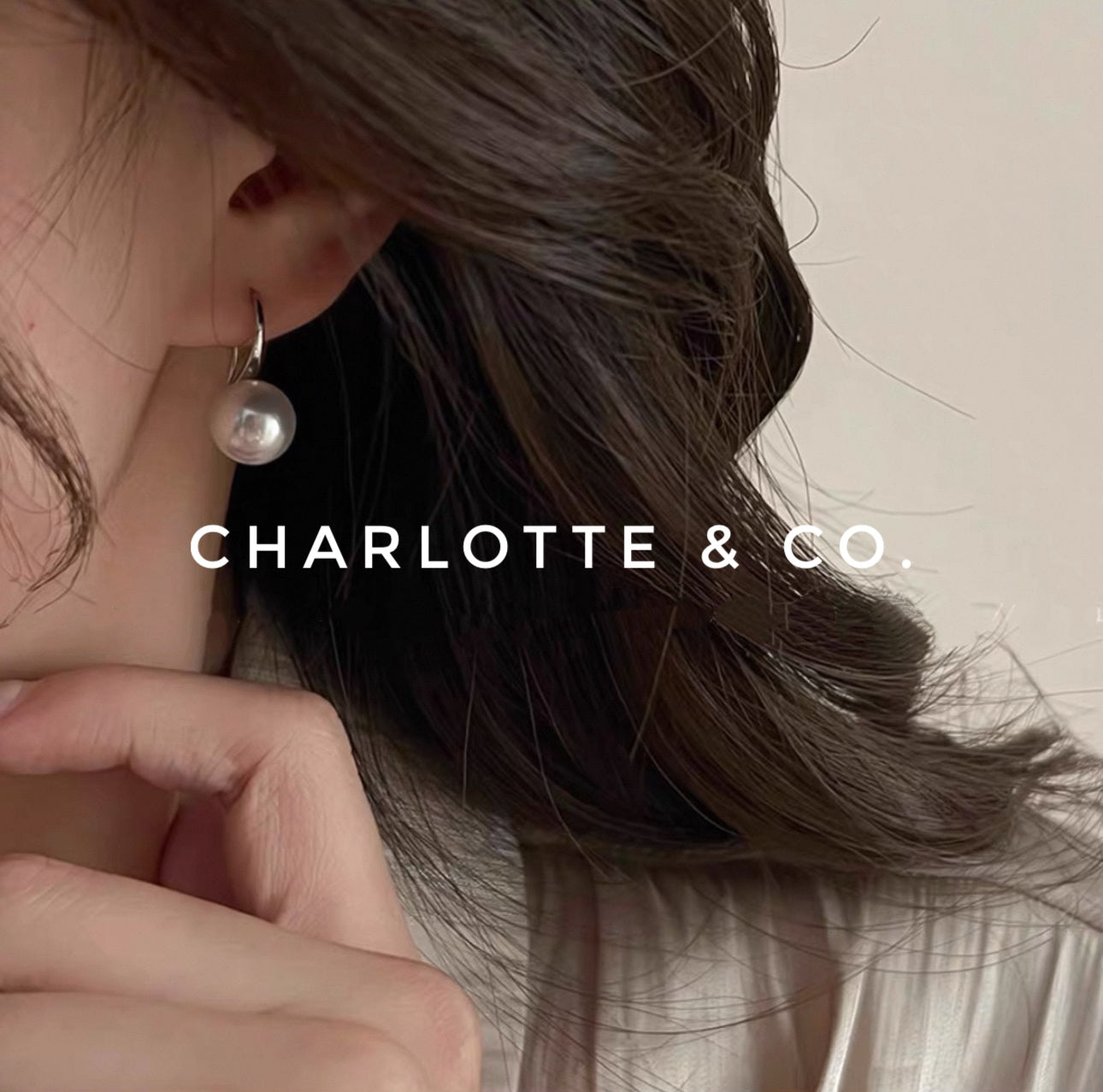 韓系C勾吊珠耳環