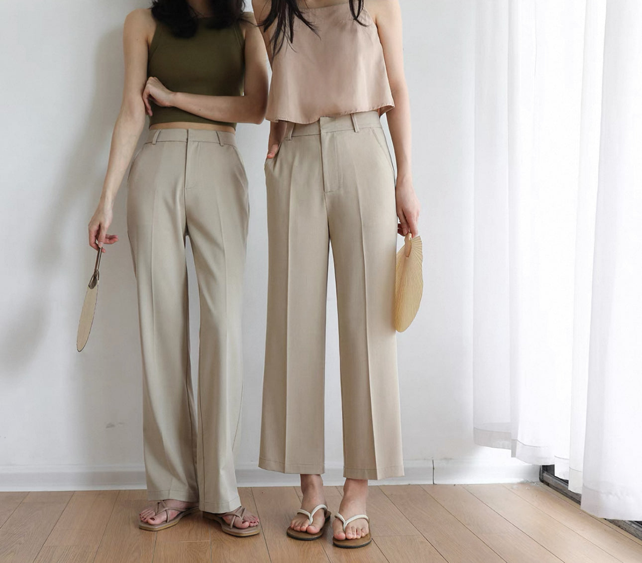 韓系高腰直腳西褲/九分褲